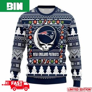 NFL New England Patriots Grateful Dead For Holiday 2023 Xmas Gift For Men And Women Funny Ugly Sweater