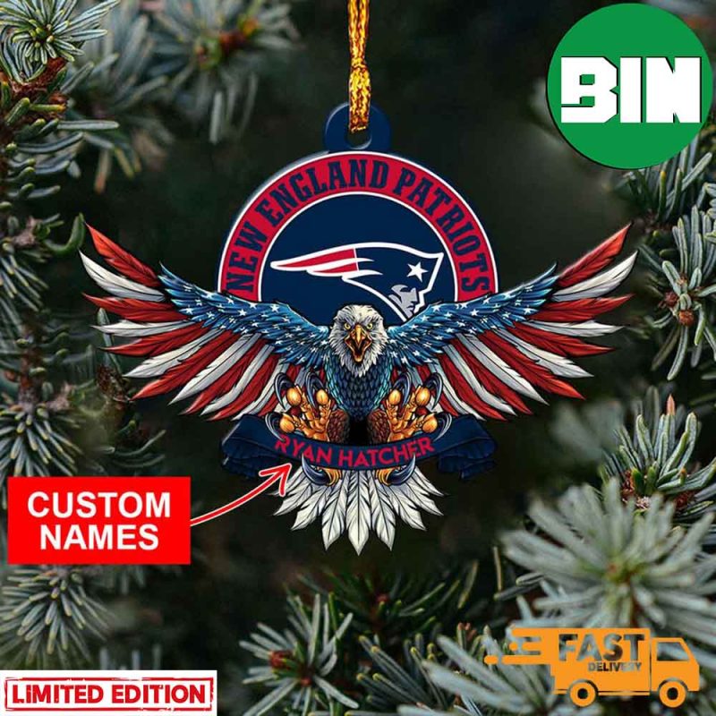 New England Patriots NFL Hoodie Glass Ornament