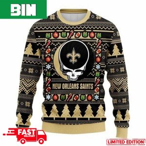 NFL New Orleans Saints Grateful Dead For Holiday 2023 Xmas Gift For Men And Women Funny Ugly Sweater