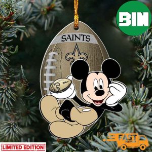 NFL New Orleans Saints Xmas Mickey Custom Name Ornament