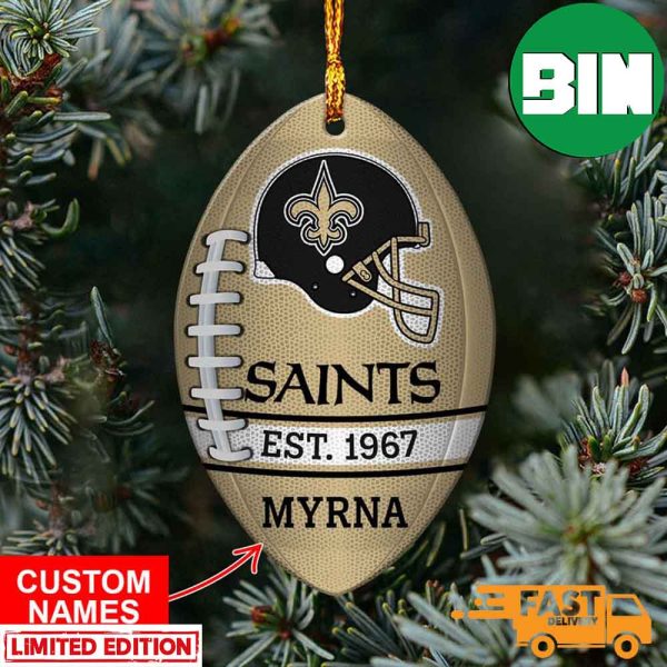 NFL New Orleans Saints Xmas Tree Decorations Custom Name Ornament