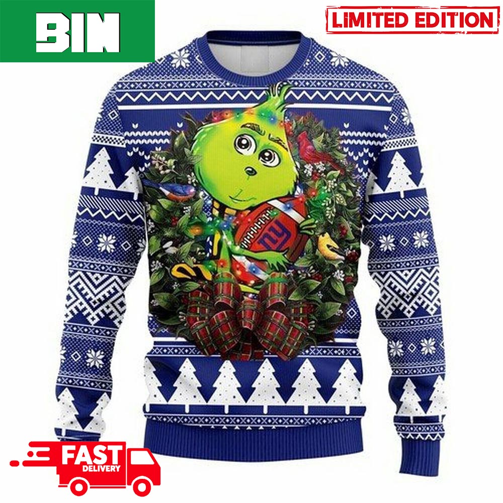 NFL Grinch New York Giants Ugly Christmas Sweater - LIMITED EDITION