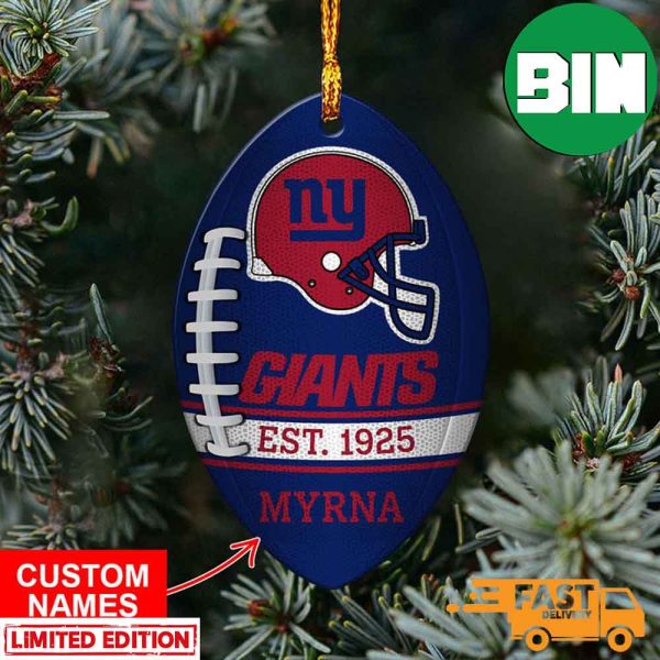 NFL New York Giants Xmas Custom Name Tree Decorations Christmas Gift For Fans Ornament