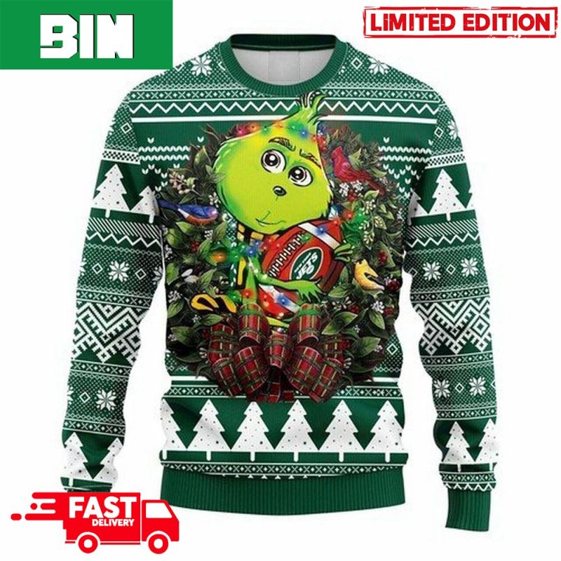 New York Jets Christmas Grinch Sweater For Fans