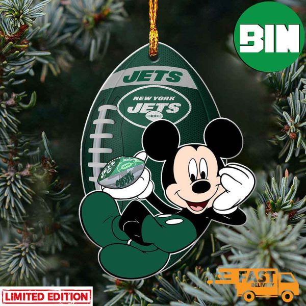 NFL New York Jets Xmas Mickey Custom Name Christmas Gift For Fans Ornament