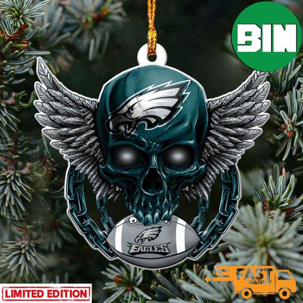 NFL Philadelphia Eagles Xmas Skull Christmas Gift For Fans Ornament