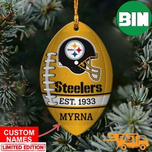 NFL Pittsburgh Steelers Xmas Custom Name Ornament Christmas Gift Home Decor