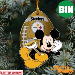 NFL Pittsburgh Steelers Xmas Mickey Custom Name Ornament