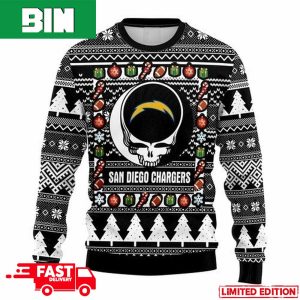 NFL San Diego Chargers Grateful Dead For Holiday 2023 Xmas Gift For Men And Women Funny Ugly Sweater