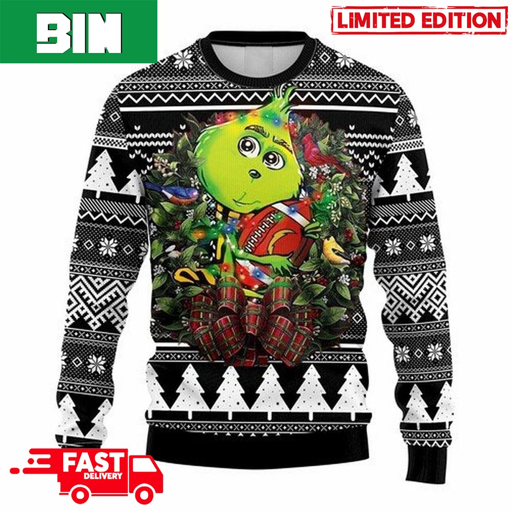 Los Angeles Chargers Funny Grinch Christmas Ugly Sweater - Jomagift