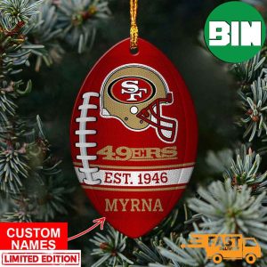 NFL San Francisco 49ers Xmas Custom Name Ornament Christmas Tree Decorations