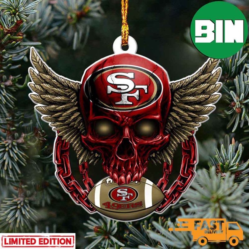 San Francisco 49ers NFL Let's Go Skull Christmas Ornament Custom