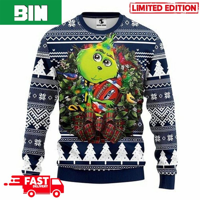 3D Print Seattle Seahawks Sweater NFL Football Fans Ugly Christmas Sweater  Christmas Gift For Men And Women