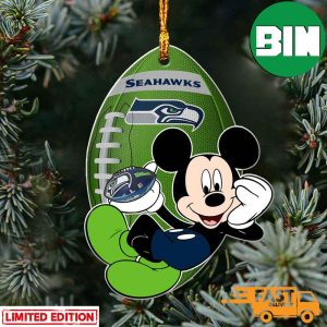 NFL Seattle Seahawks Xmas Mickey Custom Name Christmas Gift Tree Decorations Ornament