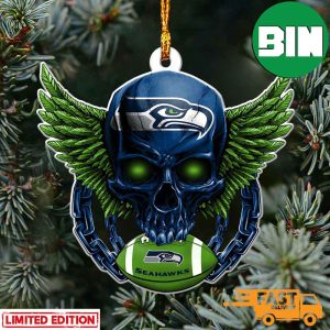 NFL Seattle Seahawks Xmas Skull Christmas Gift For Pine Tree Decorations Unique Ornament