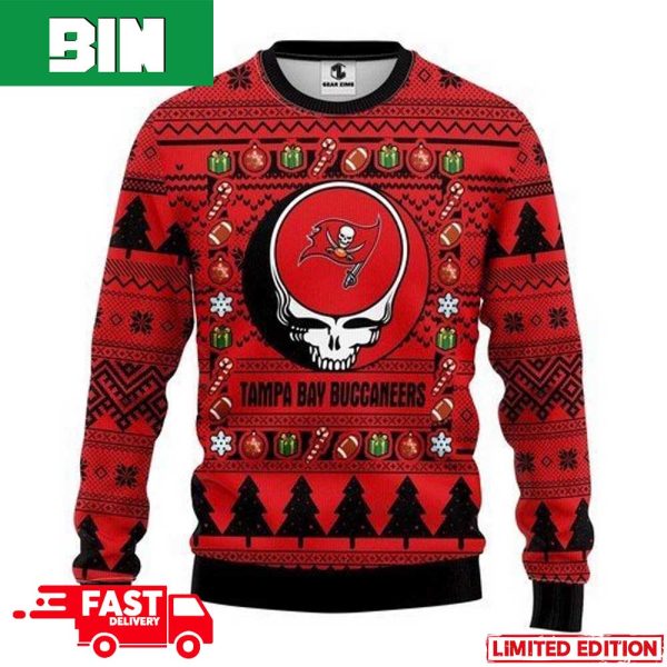 NFL Tampa Bay Buccaneers Grateful Dead For Holiday 2023 Xmas Gift For Men And Women Funny Ugly Sweater