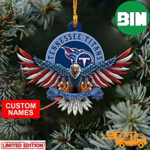 NFL Tennessee Titans Xmas American US Eagle Personalized Name Ornament