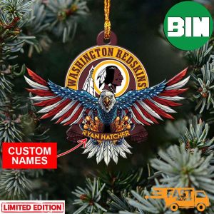 NFL Washington Redskins Xmas American US Eagle Personalized Name Ornament