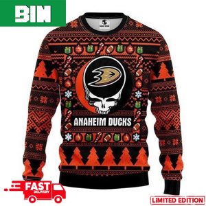 NHL Anaheim Ducks Grateful Dead For Holiday 2023 Xmas Gift For Men And Women Funny Ugly Sweater