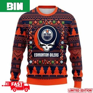 NHL Edmonton Oilers Grateful Dead For Holiday 2023 Xmas Gift For Men And Women Funny Ugly Sweater
