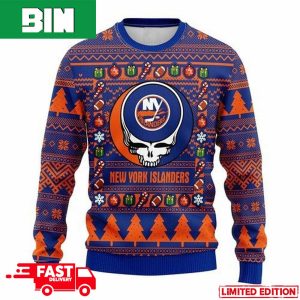 NHL New York Islanders Grateful Dead For Holiday 2023 Xmas Gift For Men And Women Funny Ugly Sweater
