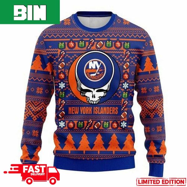 NHL New York Islanders Grateful Dead For Holiday 2023 Xmas Gift For Men And Women Funny Ugly Sweater