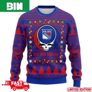 NHL New York Rangers Grateful Dead For Holiday 2023 Xmas Gift For Men And Women Funny Ugly Sweater