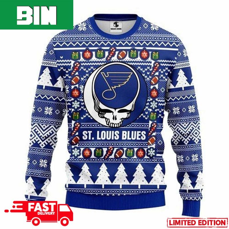 St.Louis Blues Vintage NHL Ugly Christmas Sweater Sport Grey / M