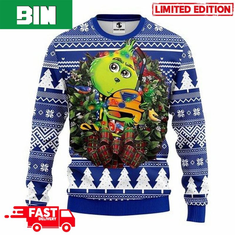 St Louis Blues Grinch NHL Ugly Christmas Sweater - LIMITED EDITION