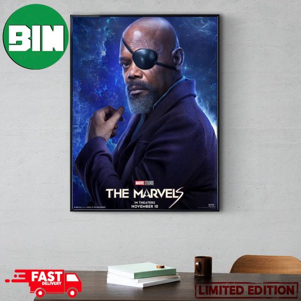 New Nick Fury Character Poster For The Marvels Marvel Studios Poster Canvas