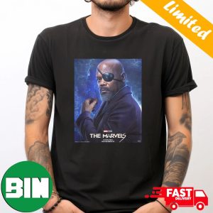New Nick Fury Character Poster For The Marvels Marvel Studios T-Shirt