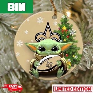 New Orleans Saints Baby Yoda NFL Football 2023 Christmas Tree Decorations Ornament