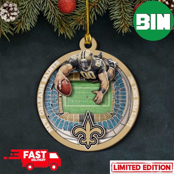 New Orleans Saints NFL Stadium View Xmas Tree Decorations Christmas Ornament