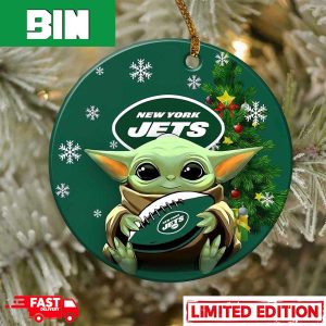 New York Jets Baby Yoda NFL Football 2023 Christmas Tree Decorations Ornament