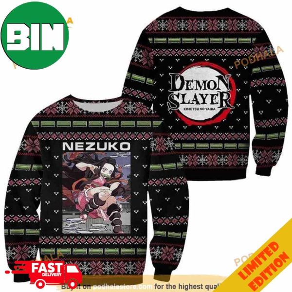 Nezuko Kamado Kimetsu Anime Clothes Funny Ugly Christmas Sweater