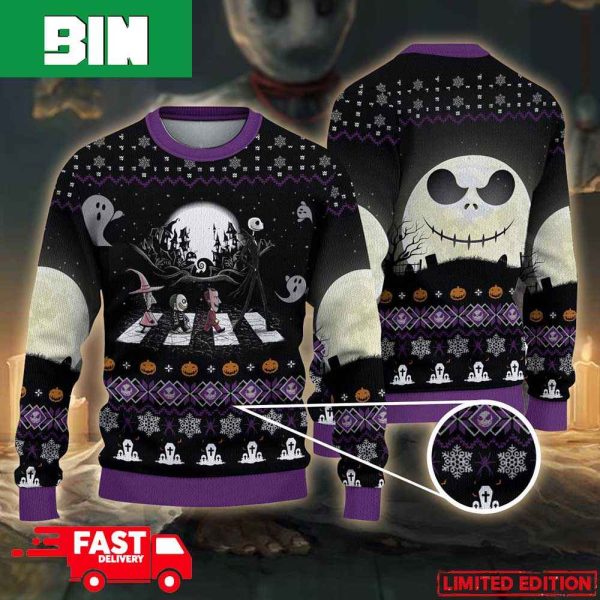 Nightmare Before Xmas Road Halloween 2023 Pattern Ugly Sweater