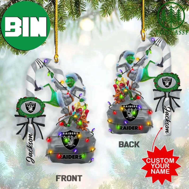 Philadelphia Eagles Grinch Candy Cane Christmas Ornament -   Worldwide Shipping