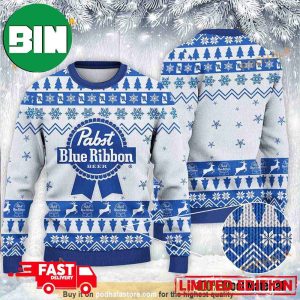 Pabst Blue Ribbon Beer Christmas Funny Ugly Sweater