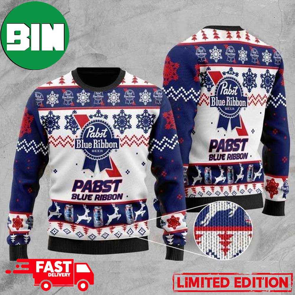 Pabst Blue Ribbon Santa Hat Christmas Funny Womens Christmas Sweater -  Bring Your Ideas, Thoughts And Imaginations Into Reality Today