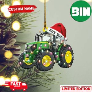 Personalized Tractor Christmas 2023 Xmas Light Tractor Flat 2D Ornament