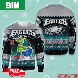 Philadelphia Eagles Grinch Toilet 3D Xmas 2023 For Fans Ugly Christmas Sweater
