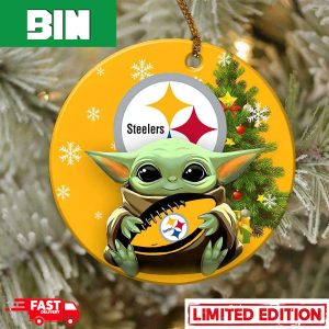Pittsburgh Steelers Baby Yoda NFL Christmas 2023 Christmas Tree Decorations Ornament