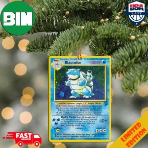 Pokemon Blastoise Rare Card 2023 Holiday Gift Ornament