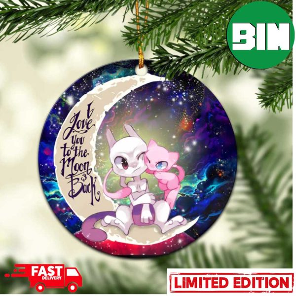 Pokemon Couple Mew Mewtwo Love You To The Moon Galaxy Perfect Gift For Holiday Ornament