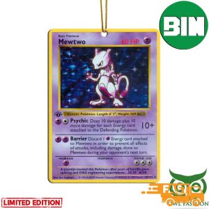 Pokemon Prerelease Mewto Rare Card Custom Christmas Tree Decorations Ornament