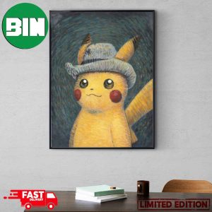 Pokemon x Van Gogh Museum Pikachu Portrait Inspired By Van Gogh Self Portrait Poster Canvas