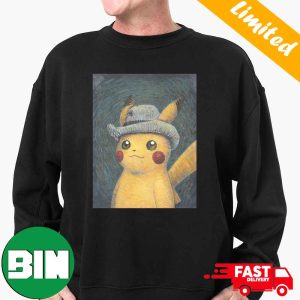 Pokemon x Van Gogh Museum Pikachu Portrait Inspired By Van Gogh Self Portrait T-Shirt