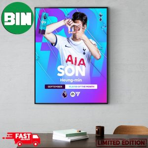 Premier League Son Heung-min Player Of The Month September EA Sports FC Home Decor Poster Canvas