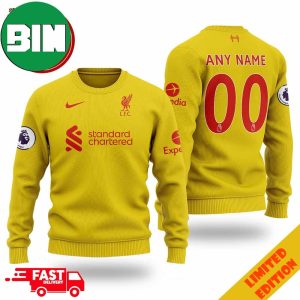 Primier League Liverpool FC Third Kit Customized Name And Number Ugly Sweater