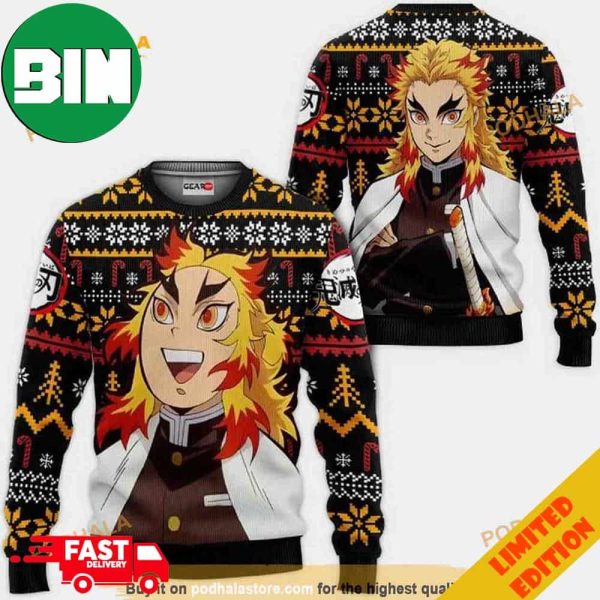 Rengoku Anime Kimetsu Xmas Ugly Christmas Sweater